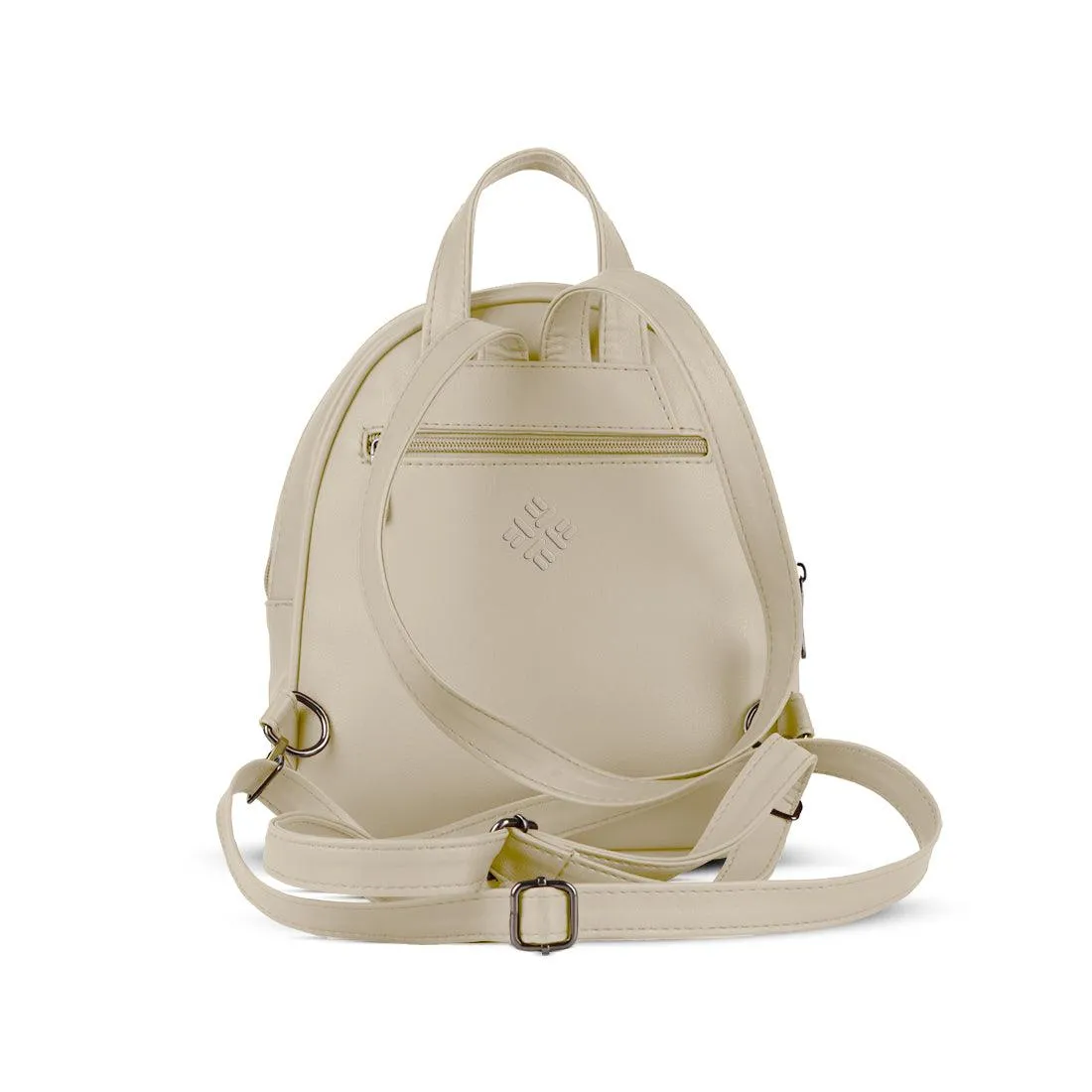 Beige O Mini Backpacks Dots