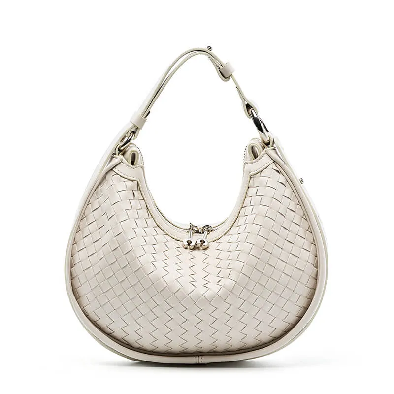 Diana Braided Leather Crescent Crossbody