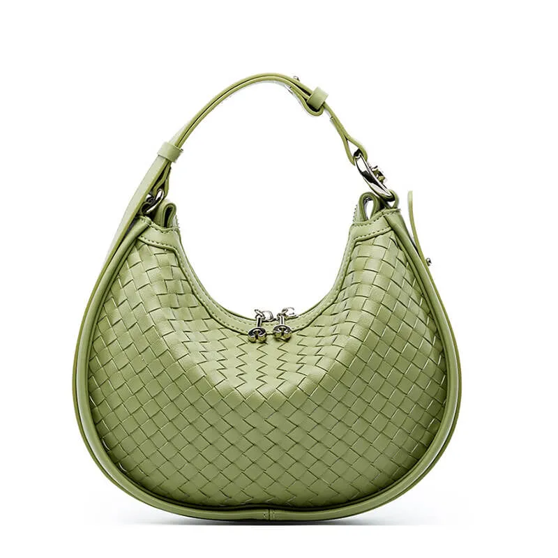 Diana Braided Leather Crescent Crossbody